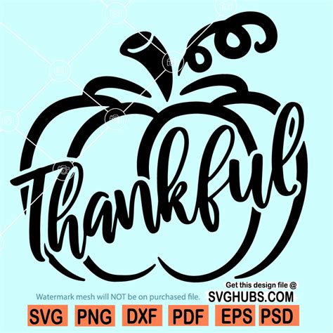 Download Free Thankful Pumpkin PNG, JPG Printable Creativefabrica